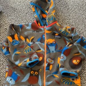 Patagonia Kids' Fleece with Owl Design - Brown and Blue